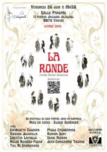 Affiche du spectacle La Ronde d'après Arthur Schnitzler, Cie l'Échauguette, Salle Panopée Vanves, 26 juin 2026